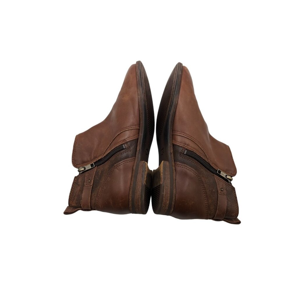 UGG Demi Ankle Boots Size 8 Chestnut Brown Leather Upper Sherpa Lined Shoes - Picture 4 of 9